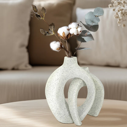 Set of 2 Nordic Boho Hollow Snuggle Vases Resin Flower Vases Living Room Decor