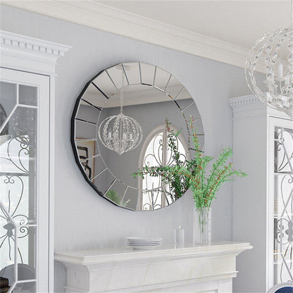 Ultra-modern Round Accent Mirror Venetian Ornate Mirror Decorative Wall Mirror
