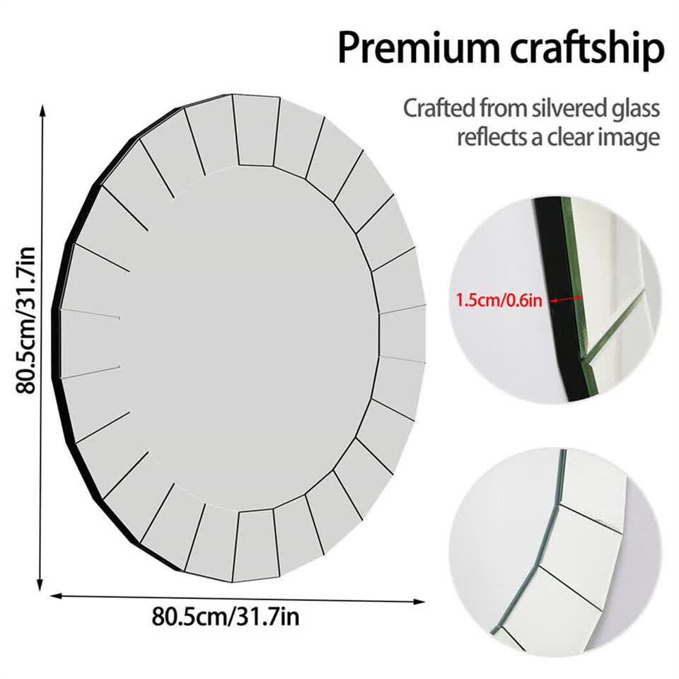 Ultra-modern Round Accent Mirror Venetian Ornate Mirror Decorative Wall Mirror