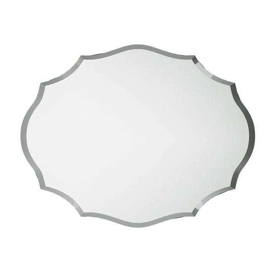 Beveled Silver Oval Wall Mirror Versatile Frameless Design for Vertical or Horizontal Display
