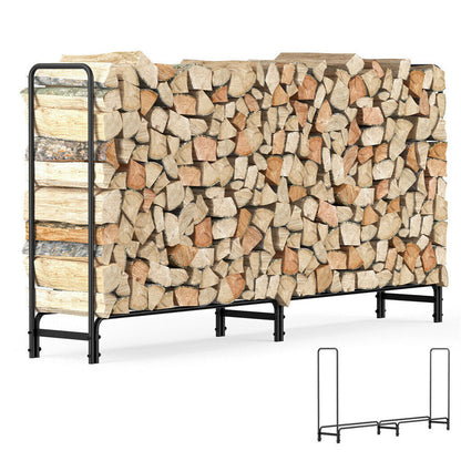 FIN 233cm Extra Long Heavy Duty Firewood Log Rack Metal Storage Holder Garden Indoor
