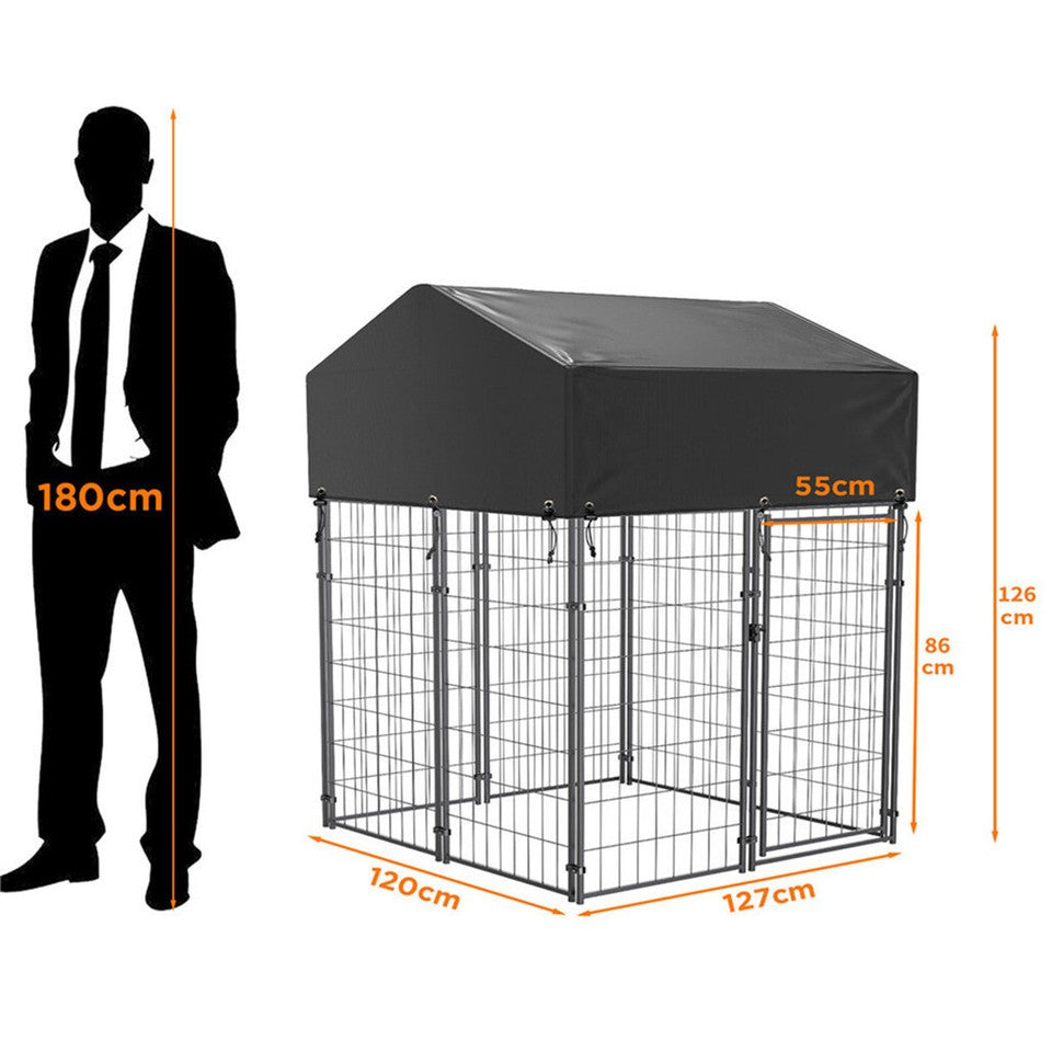 Dog Playpen House Heavy Duty Large Outdoor Dog Kennel Anti-rust Metal Pet Crate