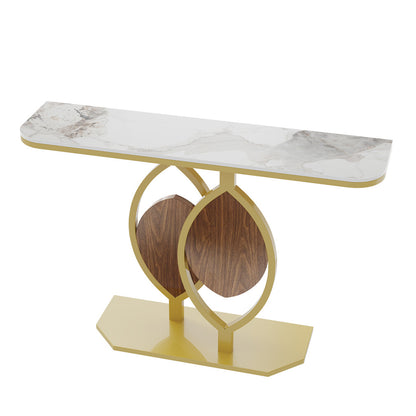 Noble and Elegant Sintered Stone Console Table Hallway Table with Strong Metal Frame