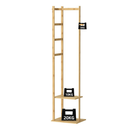 Versatile Strong Bamboo Clothes Hanger Rod Stand Scarf Hat Holder Storage Shelf
