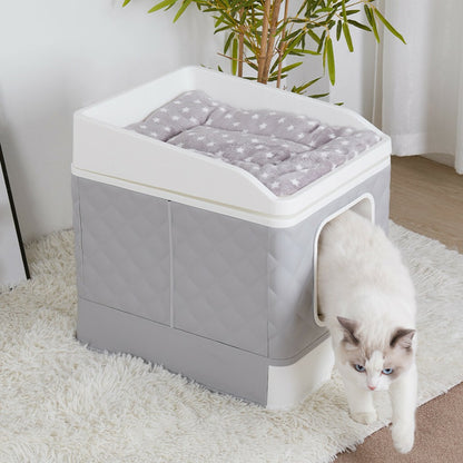 Large Hooded Cat Litter Box with Enclosed Top