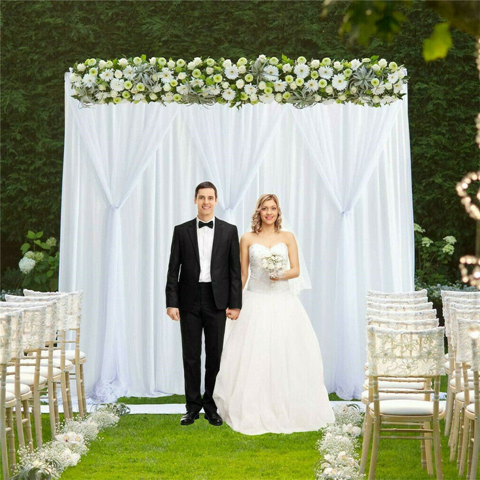 10ft Silk White Backdrop Drapes Curtain Wedding Ceremony Party Home Window Decor