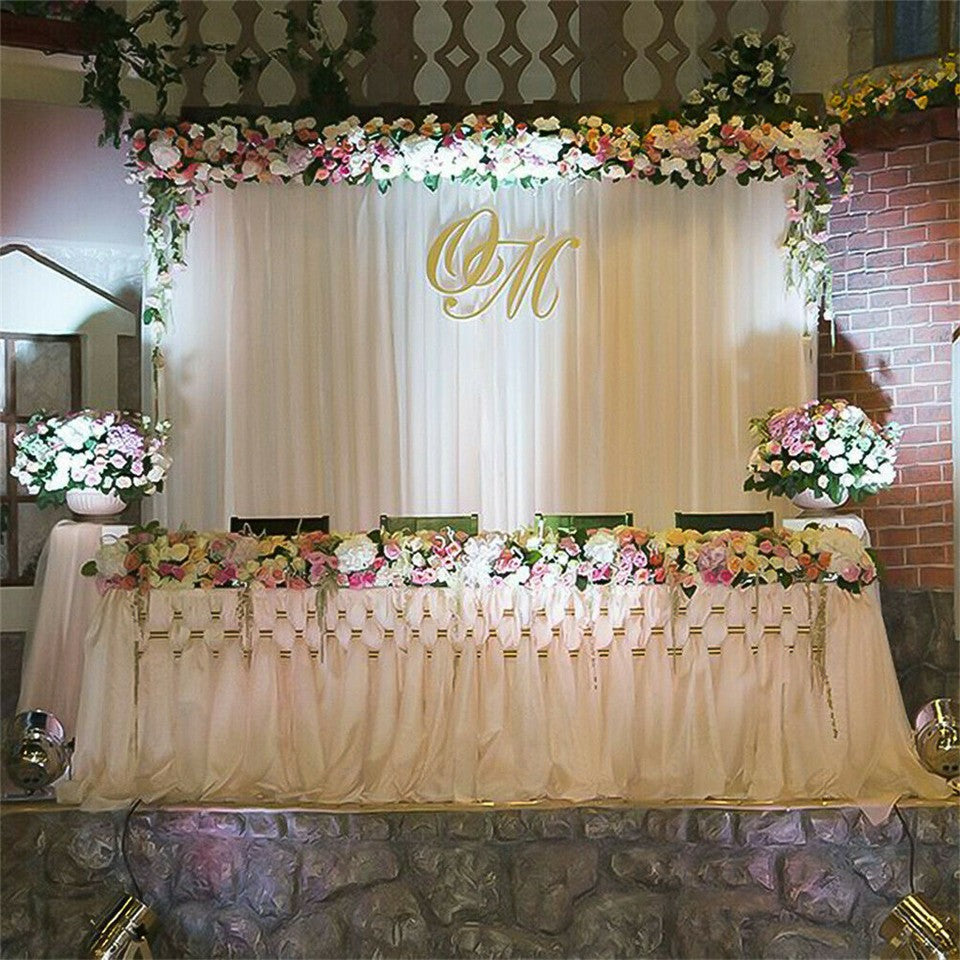 10ft Silk White Backdrop Drapes Curtain Wedding Ceremony Party Home Window Decor