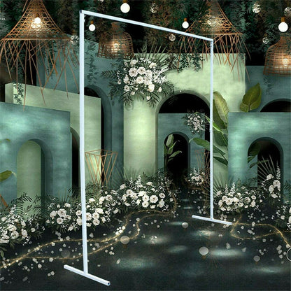 3x3M Square Wedding Arch Stand Metal Wedding Backdrop Decor White Flower Stand