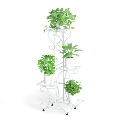 Practical Plant Stand Wrought Iron Flower Pot Holder Corner Plant Shelf Organize