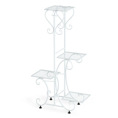 Practical Plant Stand Wrought Iron Flower Pot Holder Corner Plant Shelf Organize