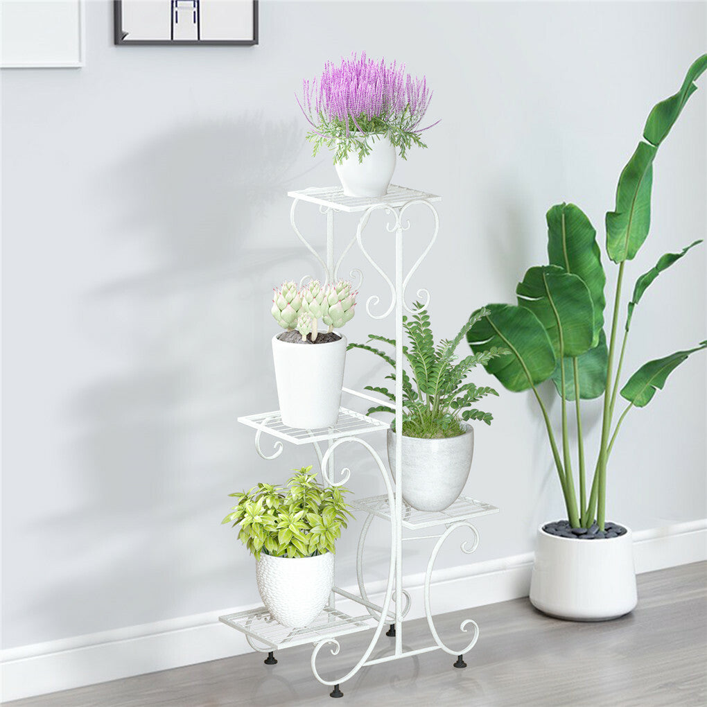 Practical Plant Stand Wrought Iron Flower Pot Holder Corner Plant Shelf Organize
