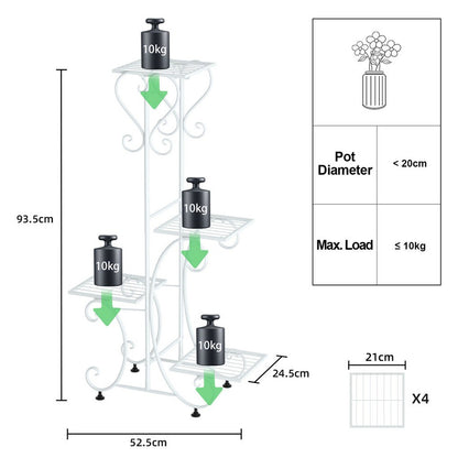 Practical Plant Stand Wrought Iron Flower Pot Holder Corner Plant Shelf Organize