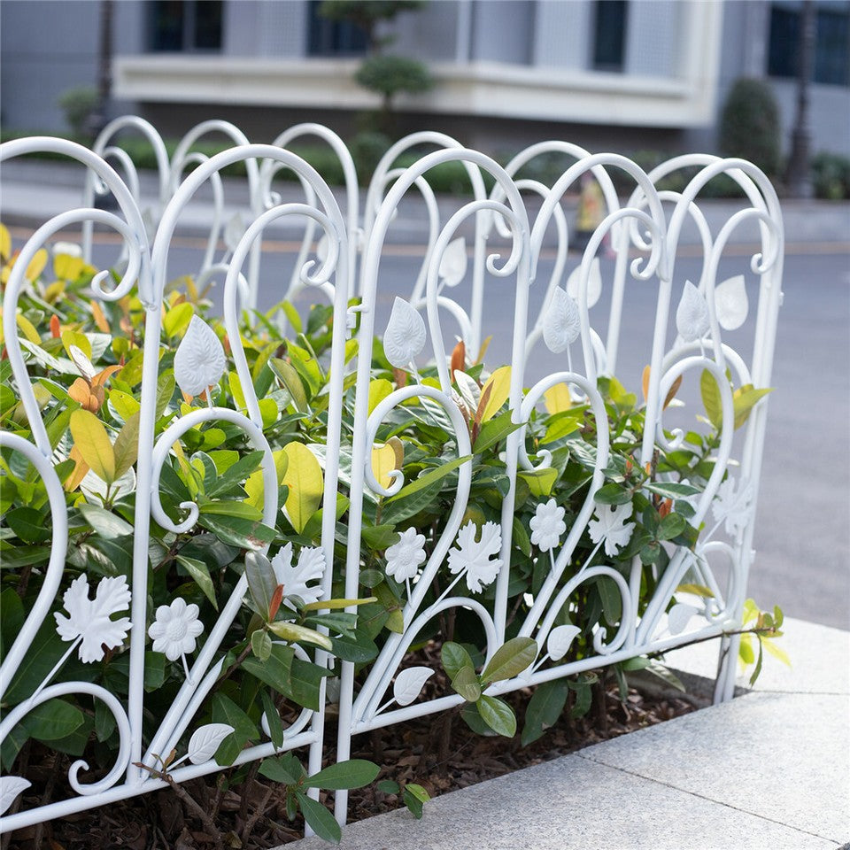 5PCS Decorative Garden Fence Folding Patio Fences Rustproof 59.5x62cm Landscape