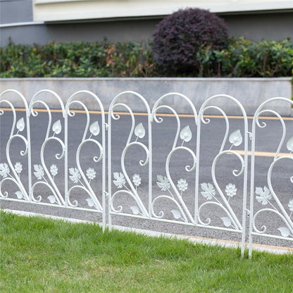 5PCS Decorative Garden Fence Folding Patio Fences Rustproof 59.5x62cm Landscape