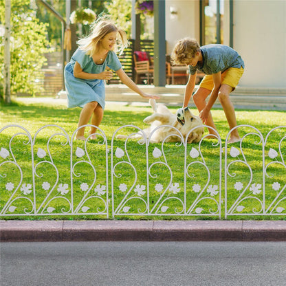 5PCS Decorative Garden Fence Folding Patio Fences Rustproof 59.5x62cm Landscape