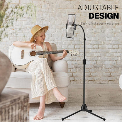 Universal Tripod Floor Stand Holder Adjustable Gooseneck For iPad iPhone Tablet