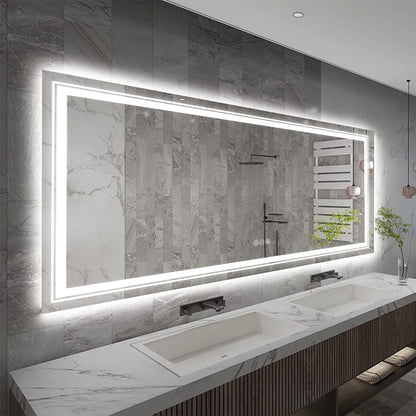 1.83M Oversize Dual Light Bathroom Mirror Super Anti-Fog Makeup Dressing Mirror