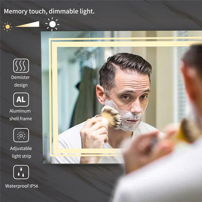 Anti-Fog LED Bathroom Mirror with 2-Way Mount