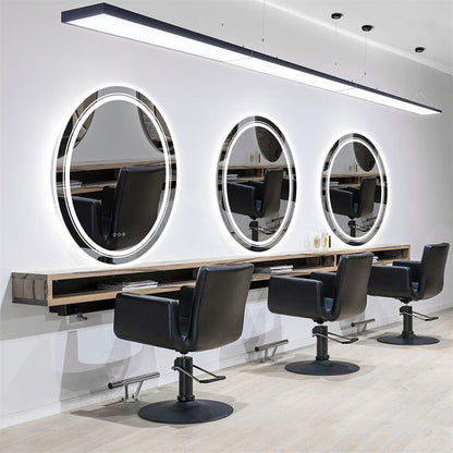80CM Oval Backlit+Front LED Bathroom Mirror Dimmable Shatter-Proof Vanity Mirror