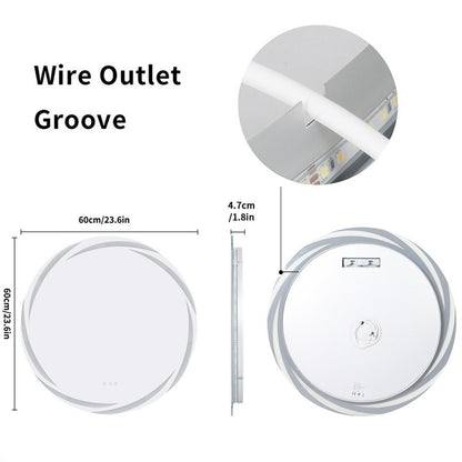 Round LED Anti-Fog Backlit Bathroom Mirror