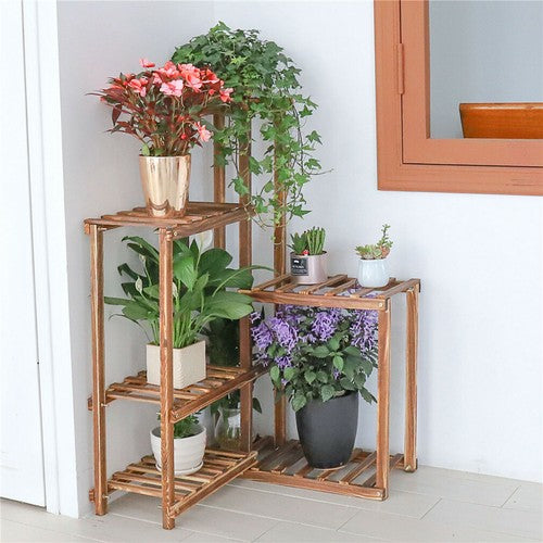Premium Pine Wood 6-Tier Plant Stand