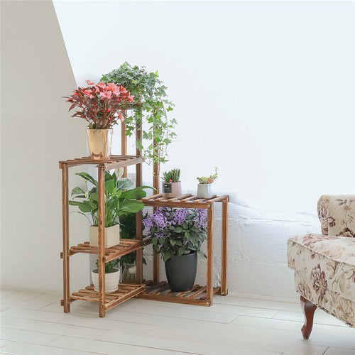 Premium Pine Wood 6-Tier Plant Stand