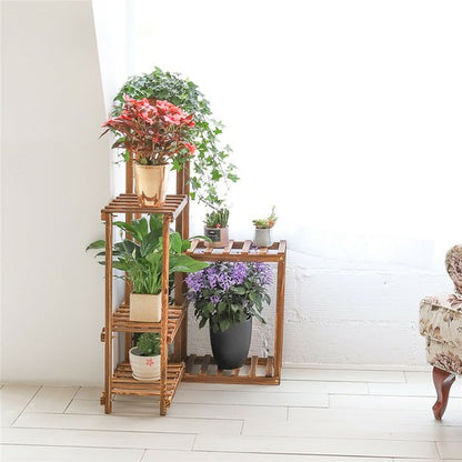 Premium Pine Wood 6-Tier Plant Stand
