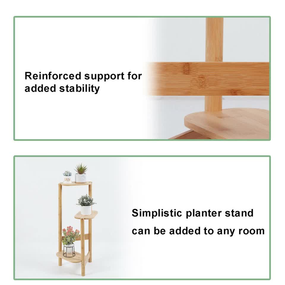 3-Tier Bamboo Plant Stand Bonsai Holder