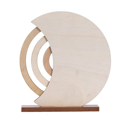 Rustic Perpetual Wooden Calendar | Decorative Home & Desk Accessory 20*18cm Moon shape