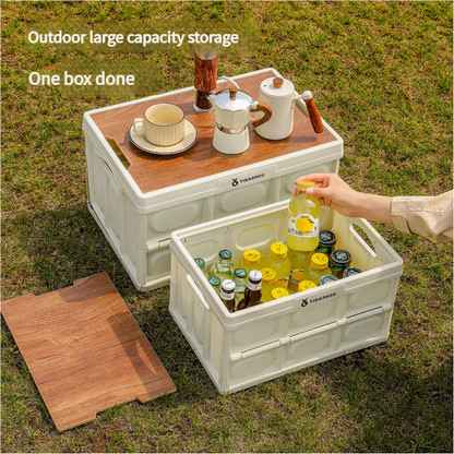 Collapsible White Outdoor Storage Box | Large Capacity, Foldable to 6cm, Durable Design