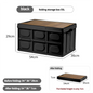 54*36*29 cm Collapsible Black Outdoor Storage Box | Large Capacity, Foldable to 7cm, Durable Design