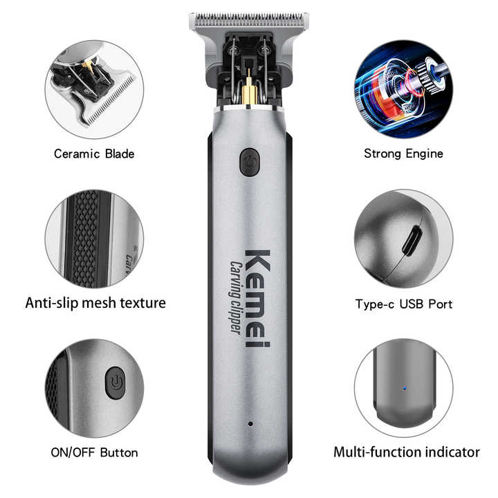 KM-1757 Professional Hair Clipper - Electric Hair Trimmer for Carving, Styling & Precision Cuts