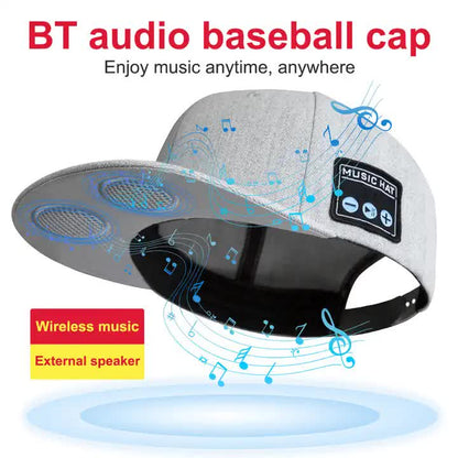 Black Wireless Speaker Hat - Bluetooth 5.4 Baseball Cap with Dual Speakers for Outdoor Sports and Music, Hands-Free Audio Experience