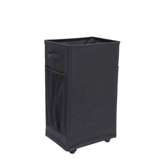 Black Foldable Yoga Storage Basket, Oxford Fabric Laundry Hamper, Multi-Purpose Organizer for Toys and Bathroom Essentials