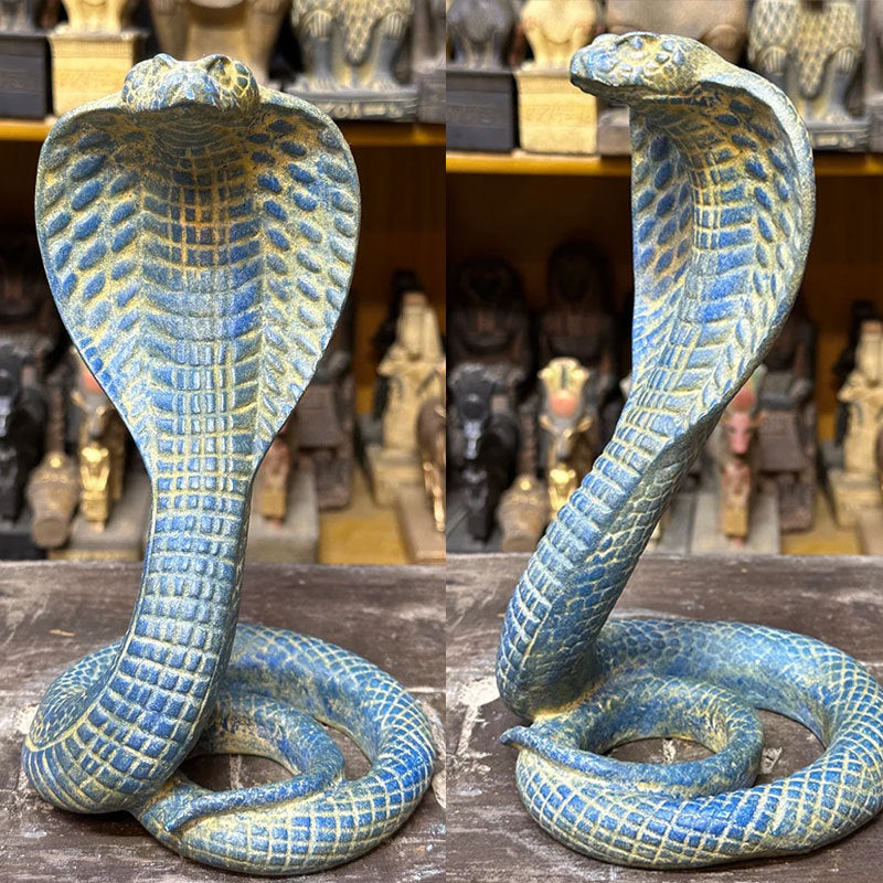 Grey Decorative Resin Cobra Statue - Unique Animal Figurine for Home Decor & Creative Gifts