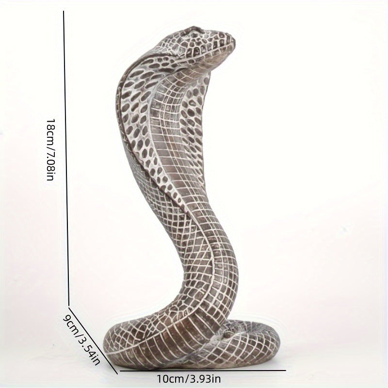 Black Decorative Resin Cobra Statue - Unique Animal Figurine for Home Decor & Creative Gifts