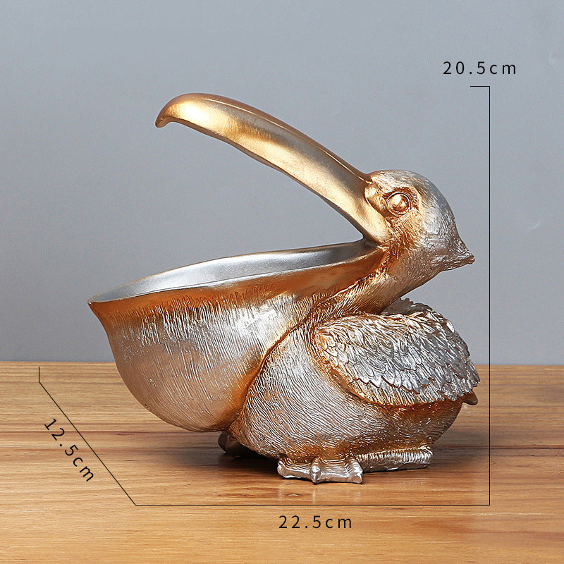 Pelican Resin Decor Bowl - Unique Key, Candy, and Storage Organizer for Home Decoration