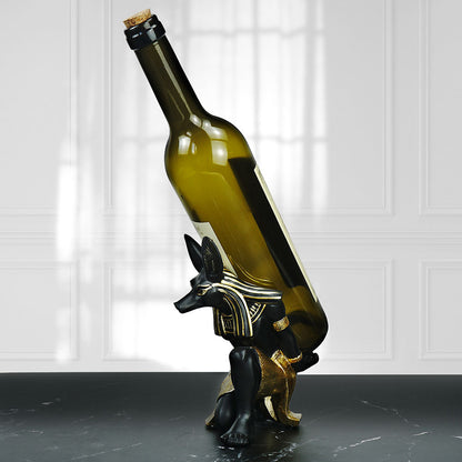 Egyptian Anubis Dog Wine Rack – Unique Resin Wine Holder for Home Decor