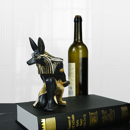 Egyptian Anubis Dog Wine Rack – Unique Resin Wine Holder for Home Decor