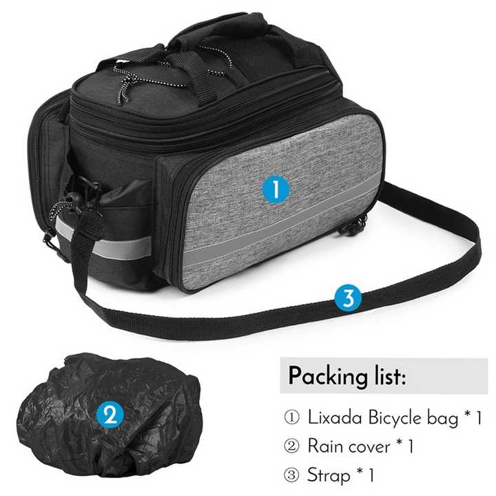 Insulated Bike Rear Rack Bag - Waterproof Storage Bag with Soft PE Padding for Cycling