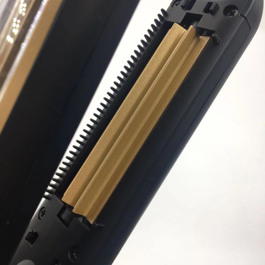 Gold Automatic Hair Crimper - Professional Ceramic Hair Styling Tool for Cornrow and Textured Waves