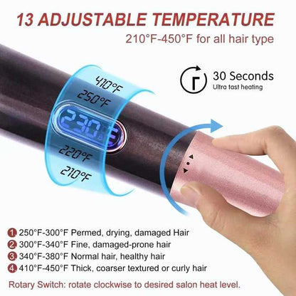 2-in-1 Hair Straightener and Curler – Ceramic Ionic Hair Styling Tool for Smooth and Wavy Hair