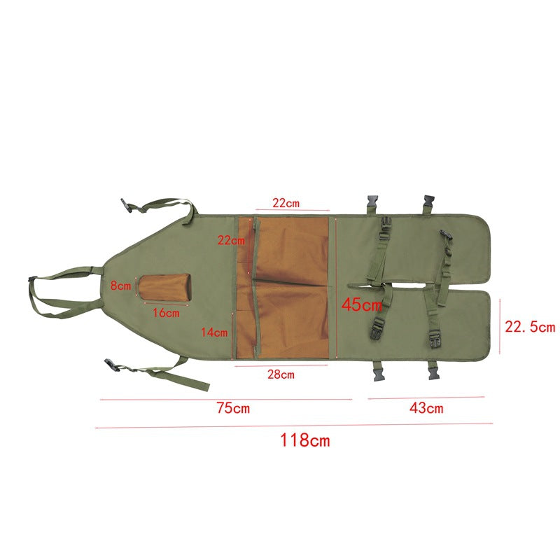 Khaki Pocket Heavy-Duty Gardening Apron with Adjustable Straps and Multi-Pocket Design