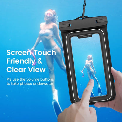 Black Floating Waterproof Phone Pouch - Secure and Durable