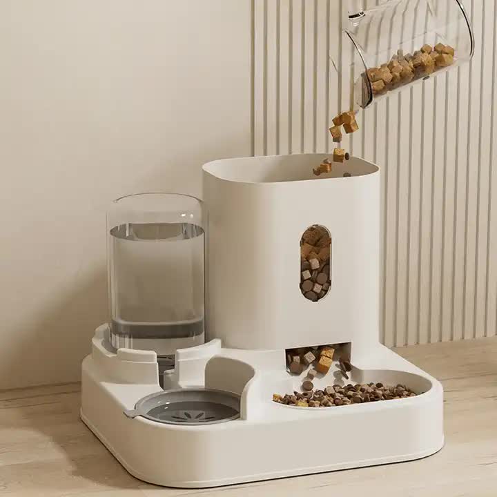 Blue Automatic Pet Feeder and Water Dispenser - Smart Dog Bowl & Cat Feeder, Universal Pet Feeding Station, Electric Pet Water Fountain