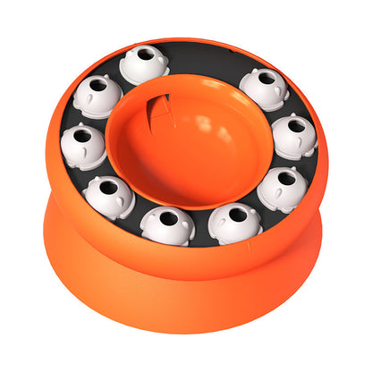 Orange Interactive Slow Feeder Cat Bowl - 15° Tilt Design, Puzzle Feeder for Healthy Eating