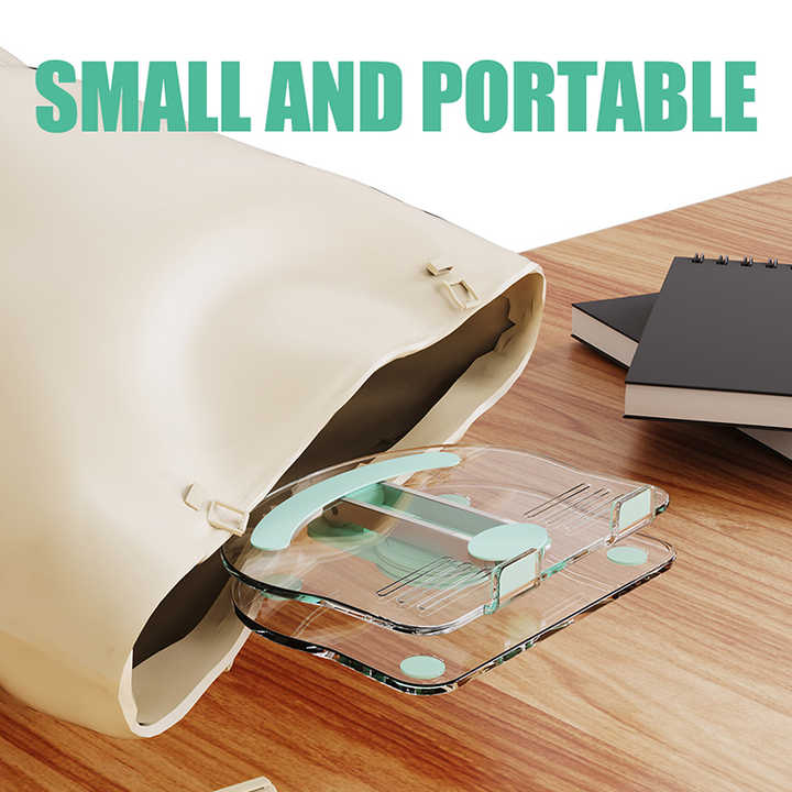 White Acrylic Foldable Tablet and Phone Stand - 360° Rotation, Anti-Slip Design, Lightweight and Compact