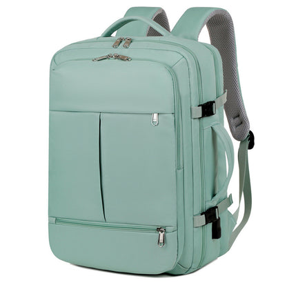 Large Capacity Travel Backpack with USB Charging Port - Green