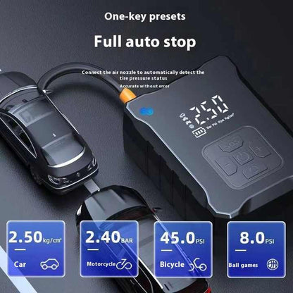 SF007 Digital Tire Inflator with LED Display and Multiple Nozzles - Compact and Powerful(Three-purpose lithium battery)