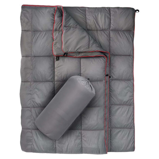 Grey Compact Lightweight Quilted Blanket - Soft, Warm, and Portable for Outdoor Adventures